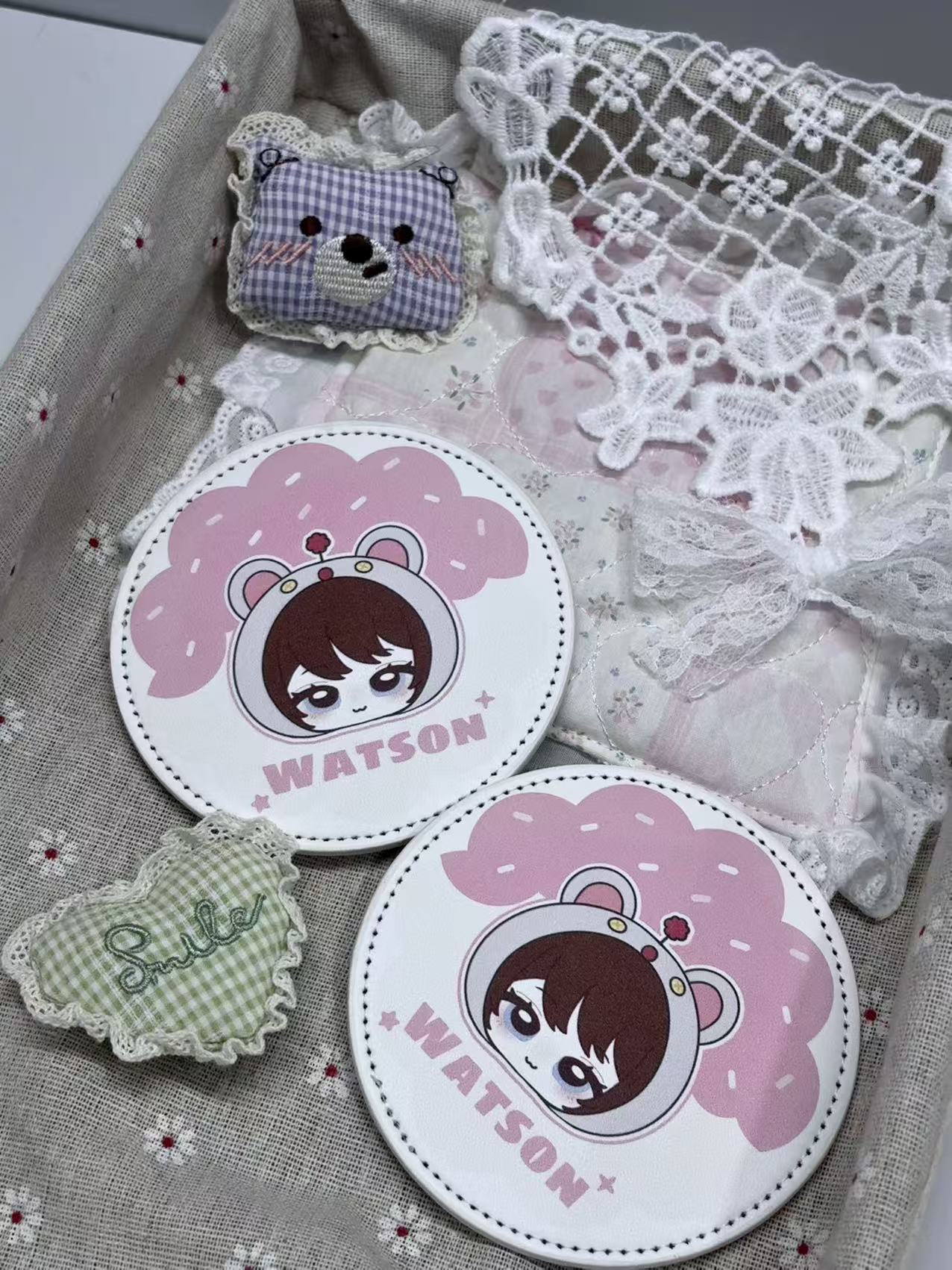 Wattson Mini charm & coaster set
