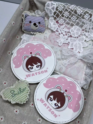 Wattson Mini charm & coaster set