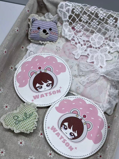 Wattson Mini charm & coaster set
