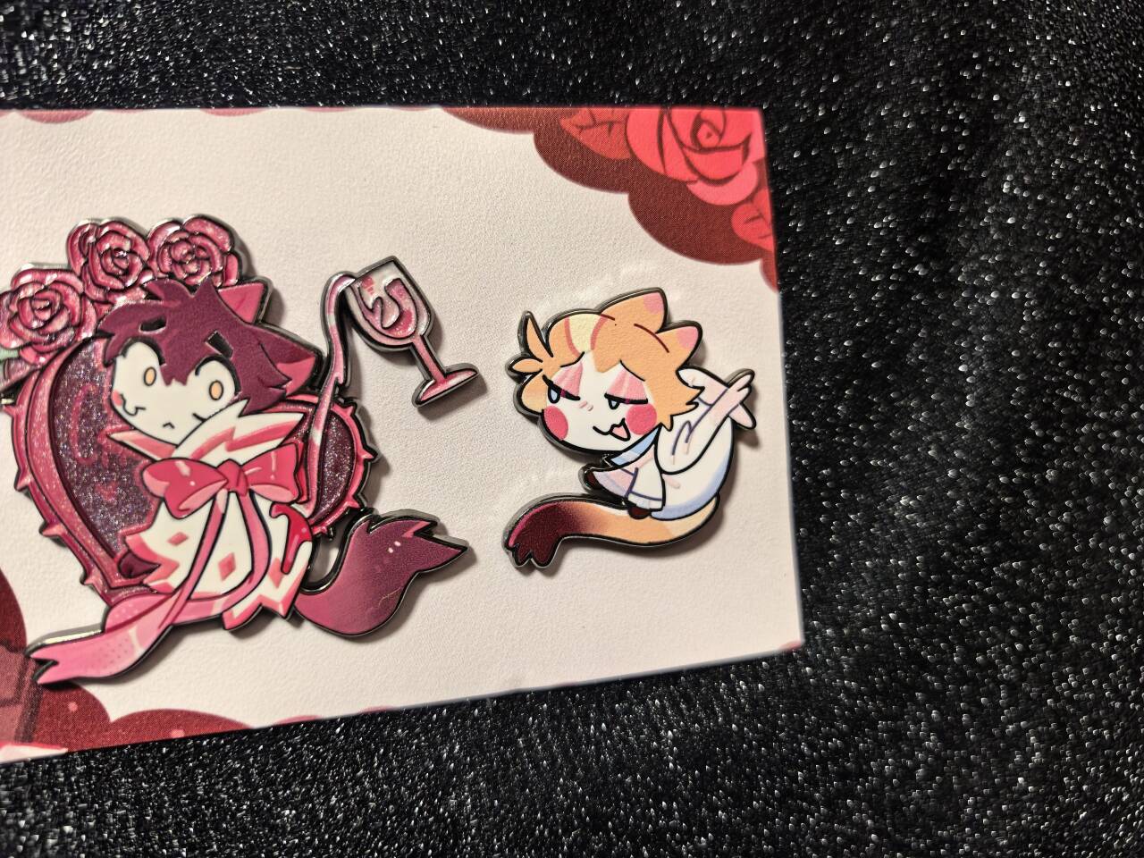Cat Lucifer & Adam Valentine's Day pin