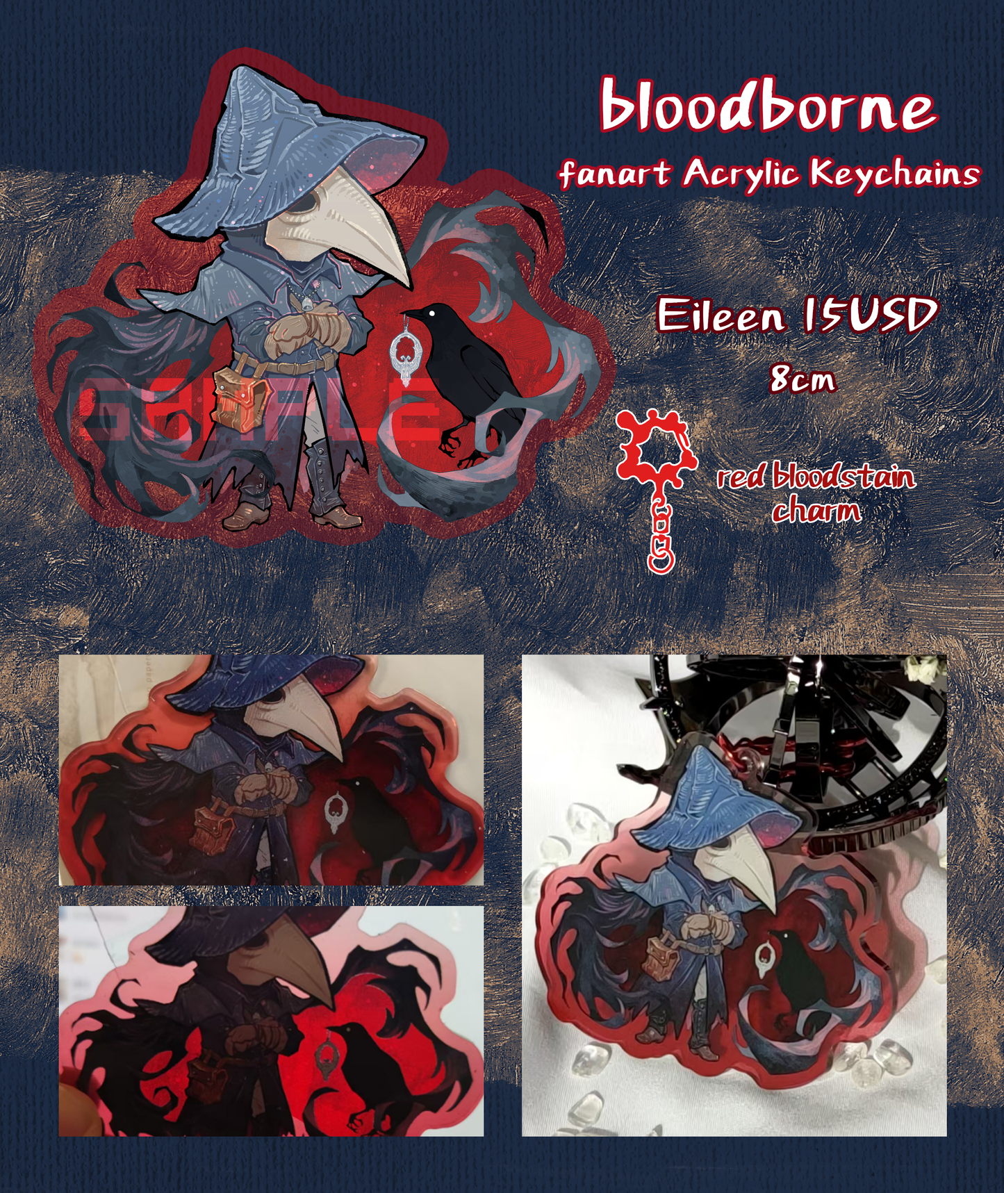Bloodborne character  Fanart Acrylic Keychains & Acrylic Stands