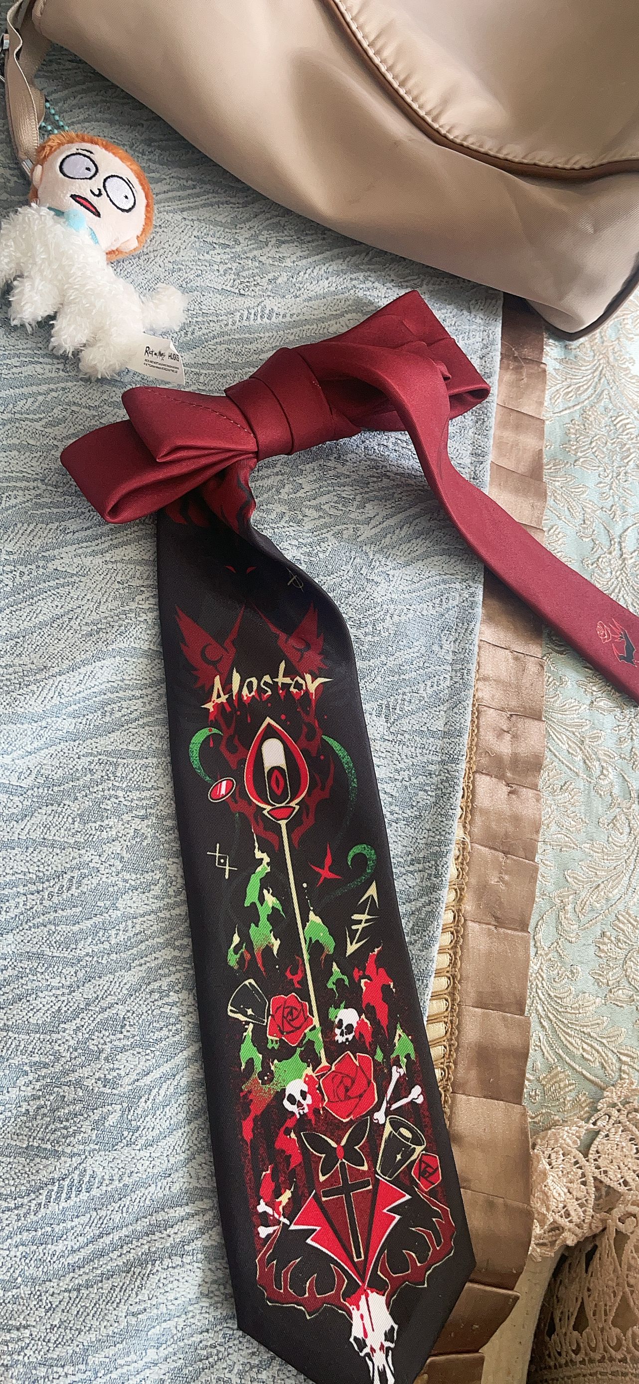 [Pre-order] HH Alastor The Radio Demon Hazbin Impression Accessory, Multi-use as Bow, Necktie, Waist Sash & Hair Ribbon