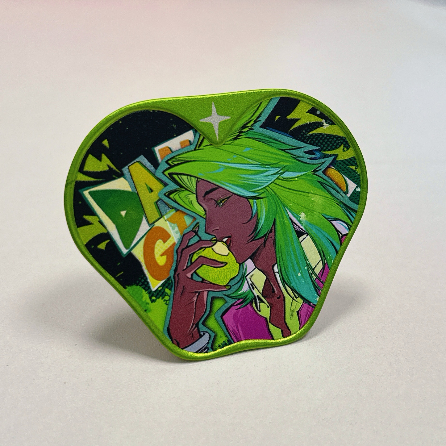 FINALFANTASY XIV FFXIV Dancing Green Irregular Apple-Shaped Enamel Pin