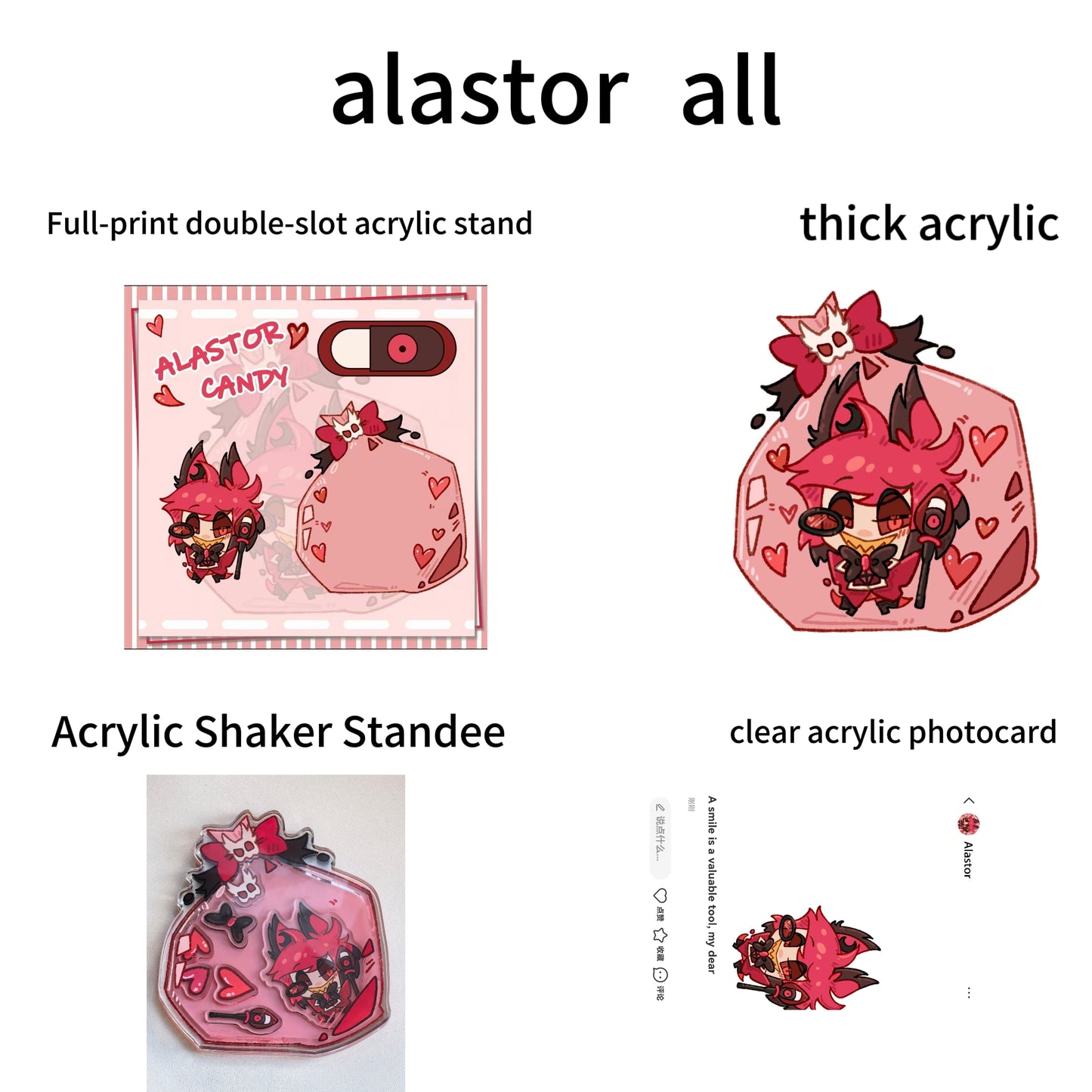 [Pre-order]Hazbin Hotel:Alastor,Lucifer,vees,candy bag acrylic products