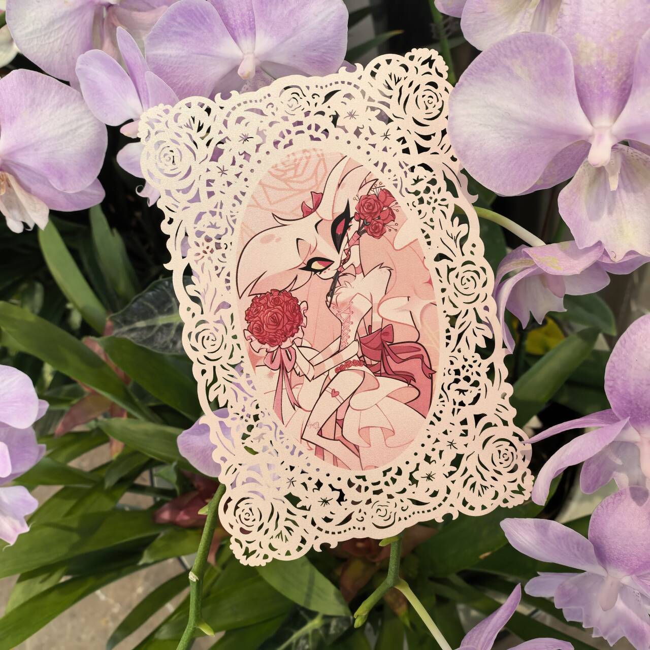 Rose Lace-Cut Postcard·Angel Dust·Rosy Valentine