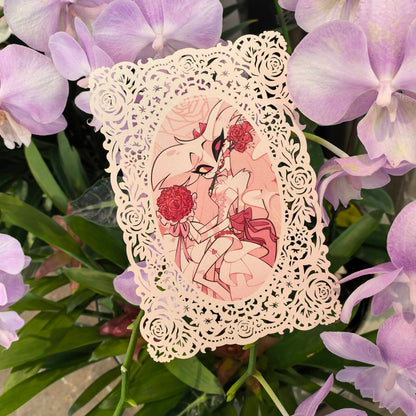 Rose Lace-Cut Postcard·Angel Dust·Rosy Valentine