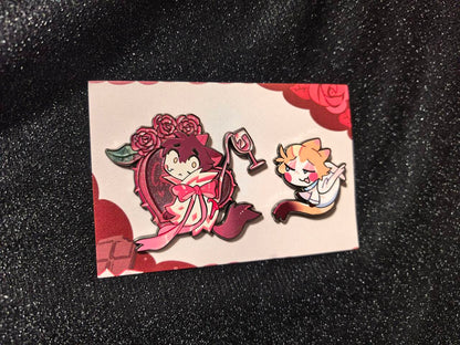 Cat Lucifer & Adam Valentine's Day pin