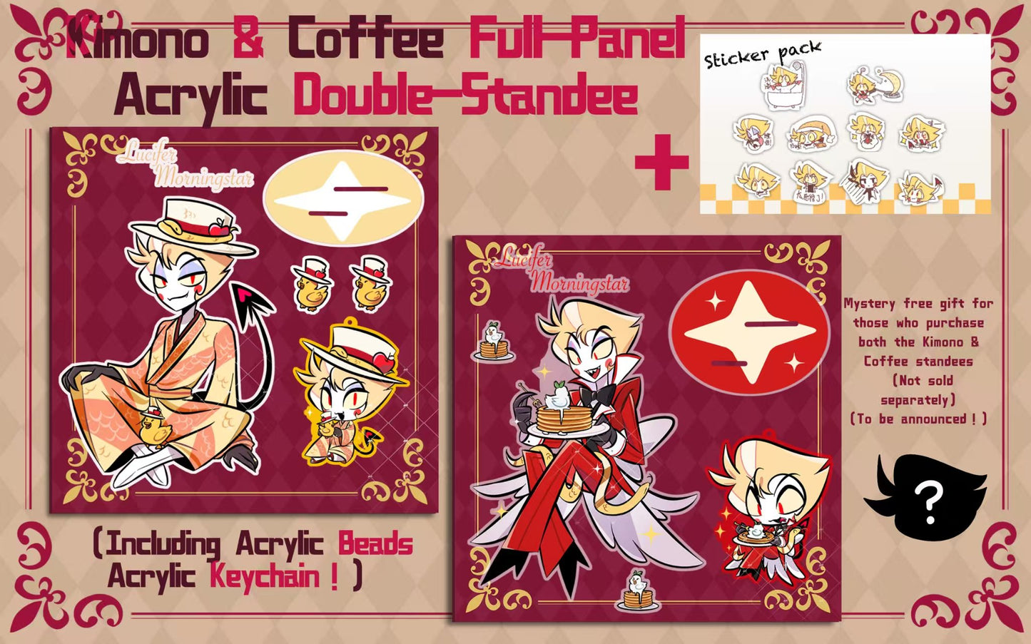 [Pre-order] Kimono/Café Lucifer Standee and Keychain