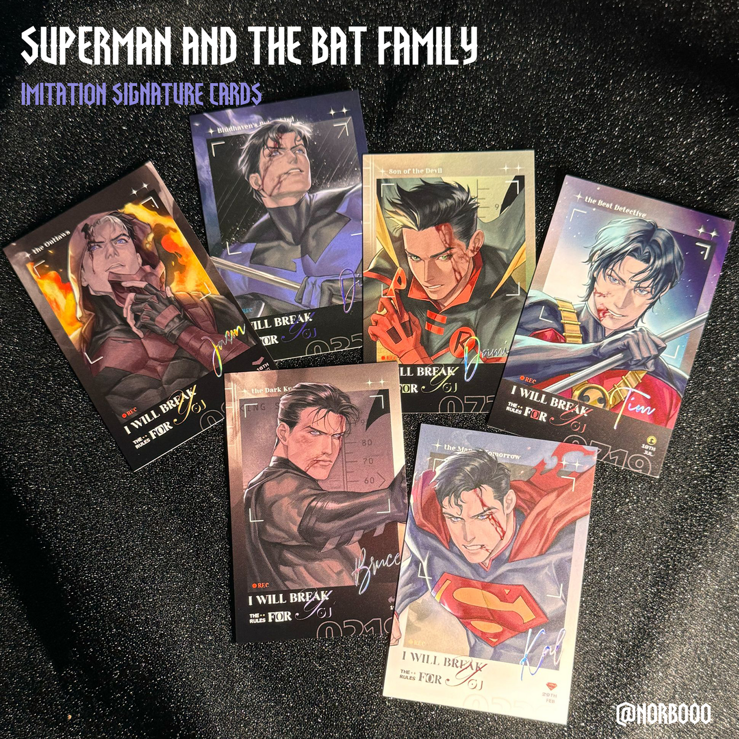 [In stock] Superman & Bat Family Imitation Signature Cards Set
