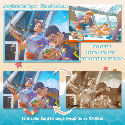 Superbat Cruise Holiday Postcard/Color Paper Set