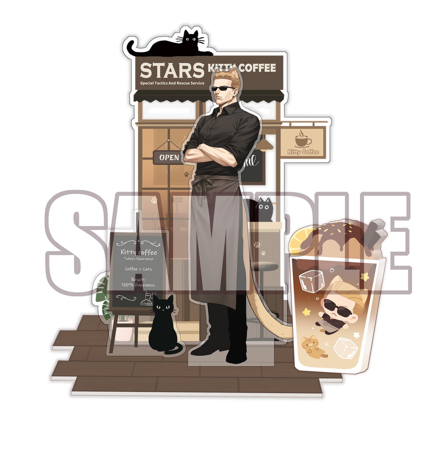 Resident Evil stars kitty coffee acrylic Stand/ stickers