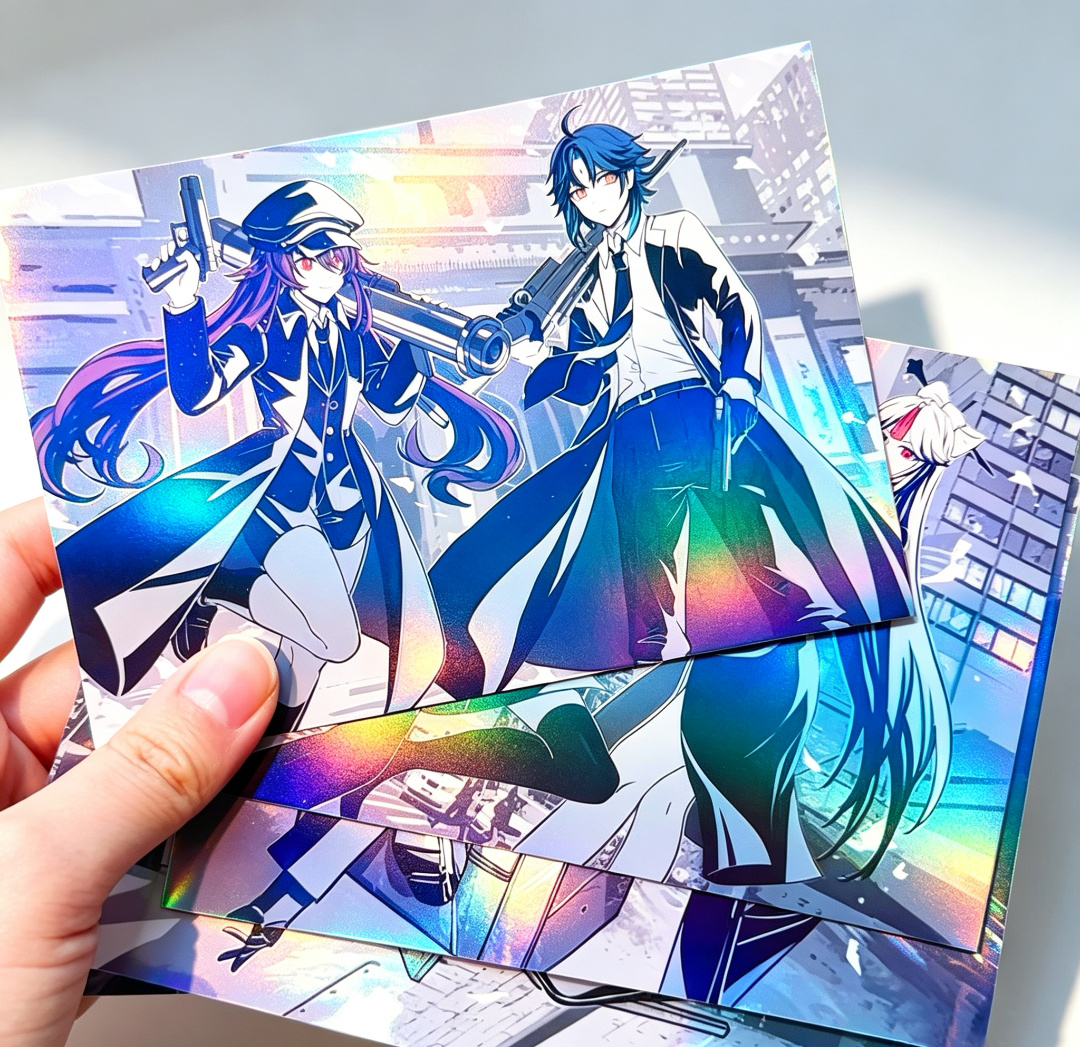 Genshin Impact Mafia AU Postcard Set — Holographic