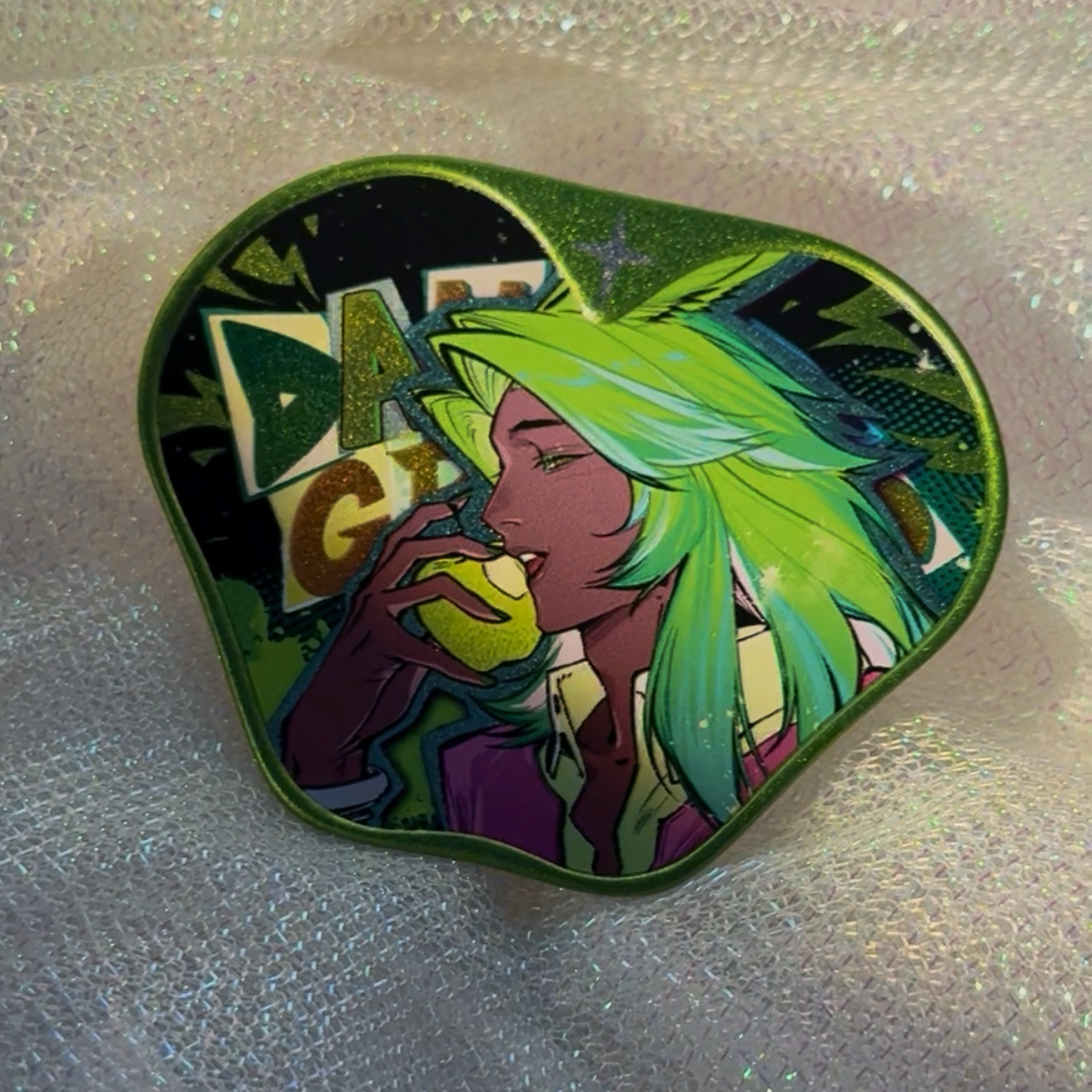 FINALFANTASY XIV FFXIV Dancing Green Irregular Apple-Shaped Enamel Pin