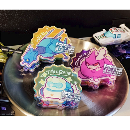 Whirl & Tailgate & Cyclonus Acrylic Clips set