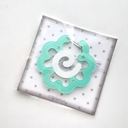 [In-stock]B1byebye Mint Green Fish Cake Acrylic Carabiner / Keychain Charm