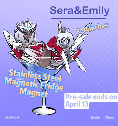 [Pre-order] Angel Sisters Magnetic Metal Fridge Magnet