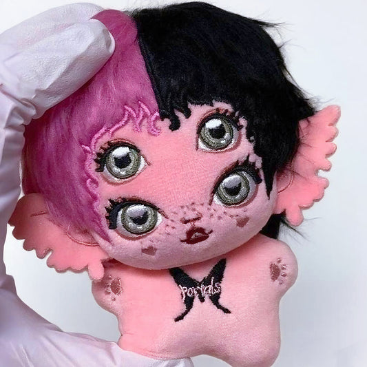 [In-stock]10cm pink hair angel plush doll
