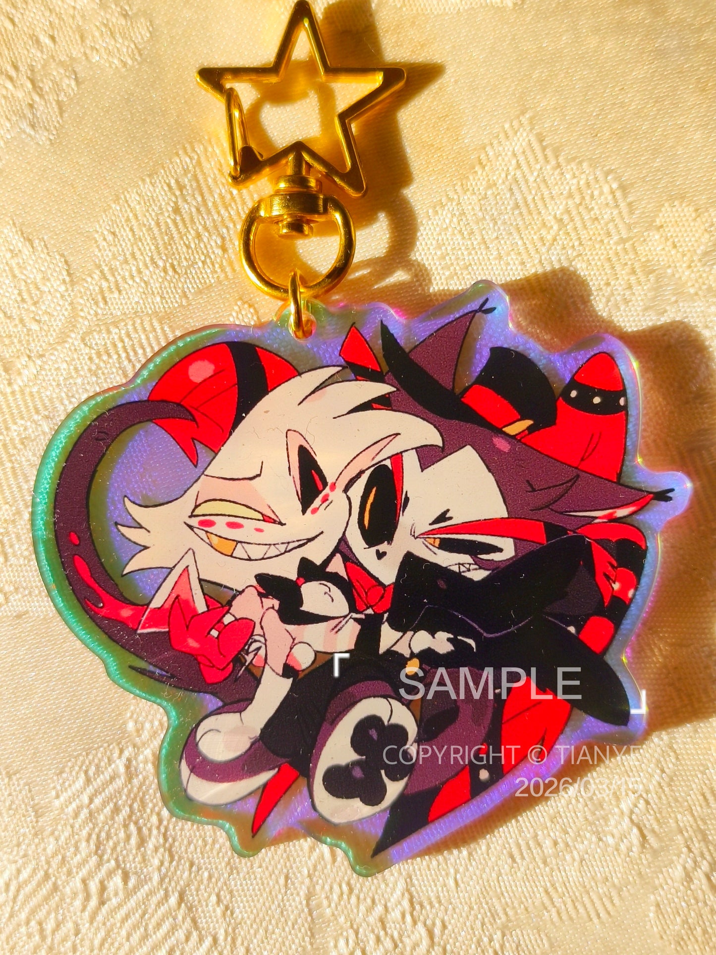 [Pre-order]Huskerdust / Voxal Rainbow version stained glass acrylic charm