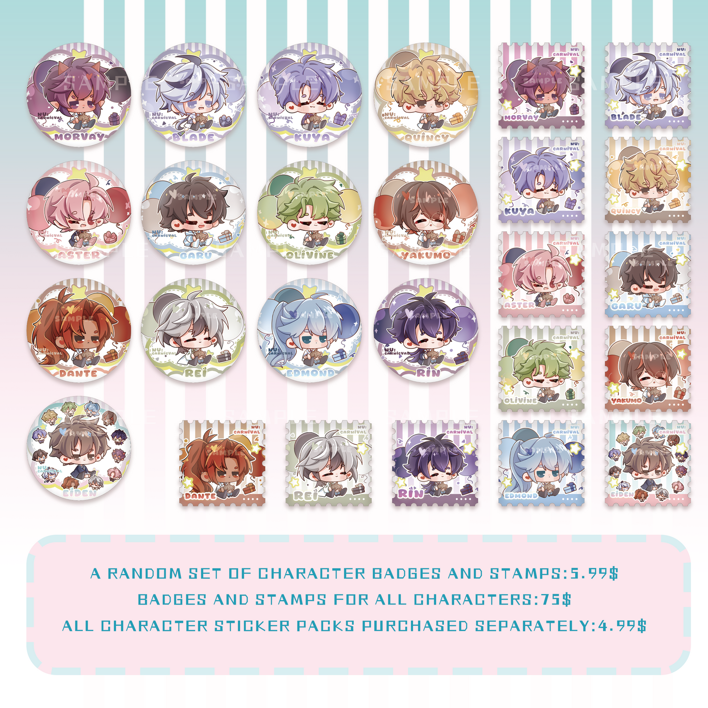 NU: カーニバル BALLOO バッジ&amp;スタンプ