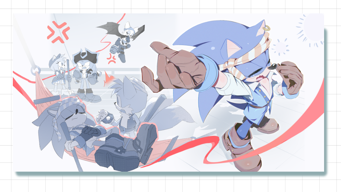 [Pre-order] Blue Hedgehog Desk Mat