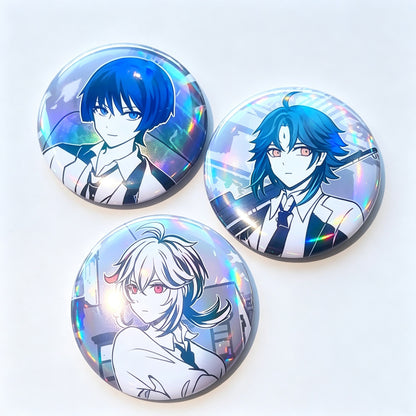 Genshin Impact Mafia AU Holographic Badge