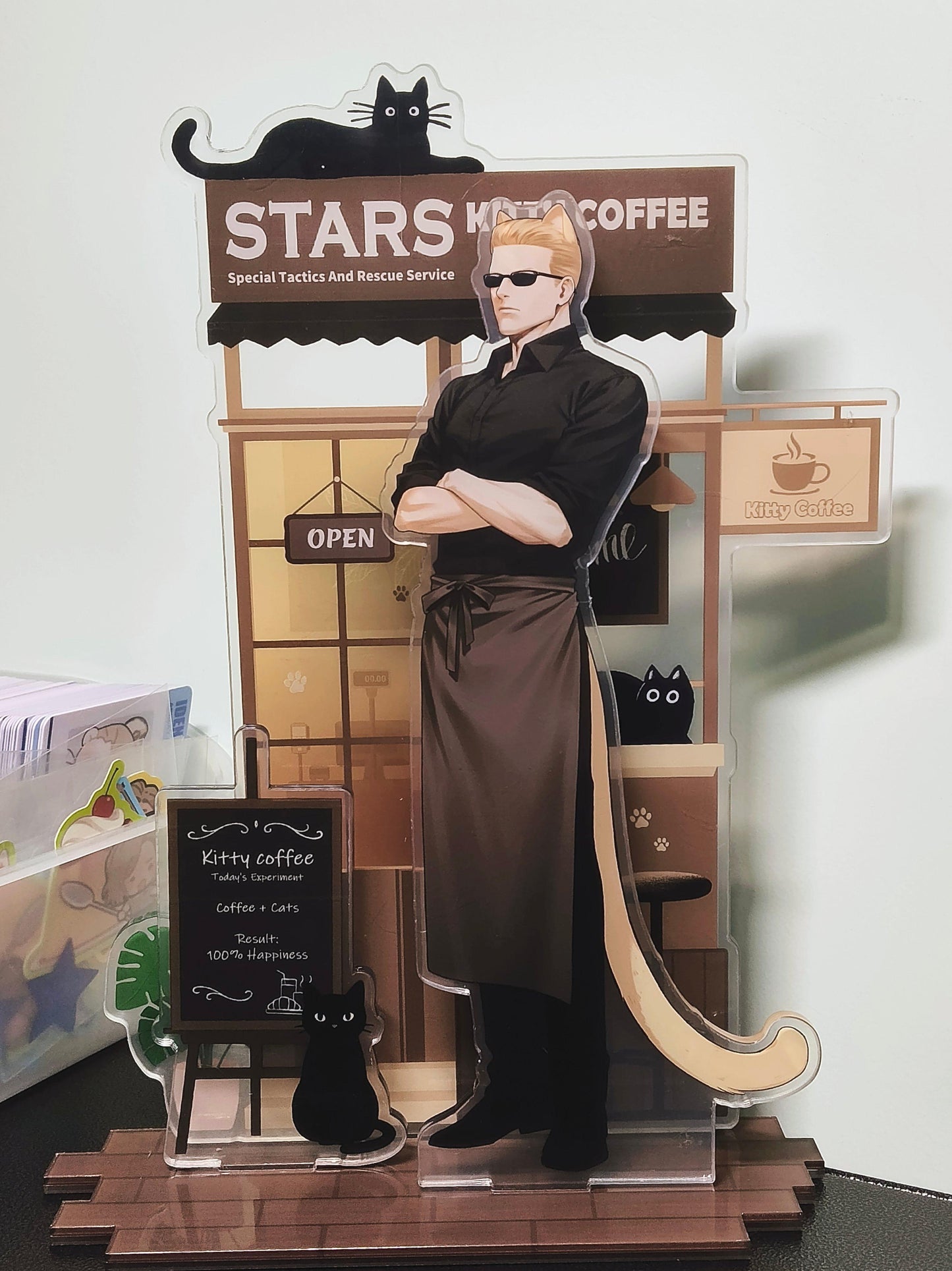 Resident Evil stars kitty coffee acrylic Stand/ stickers