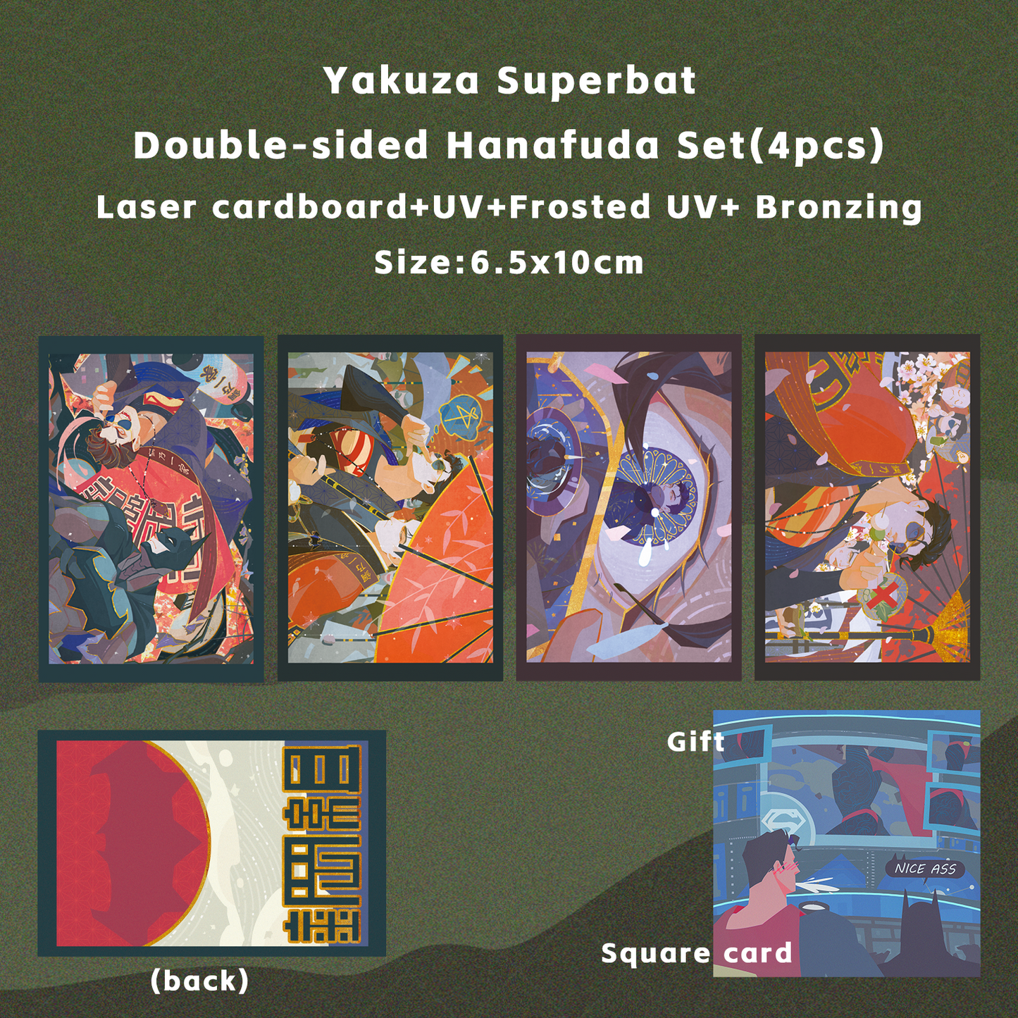 Yakuza Superbat Double-sided Postcard/Hanafuda/Color Paper Set