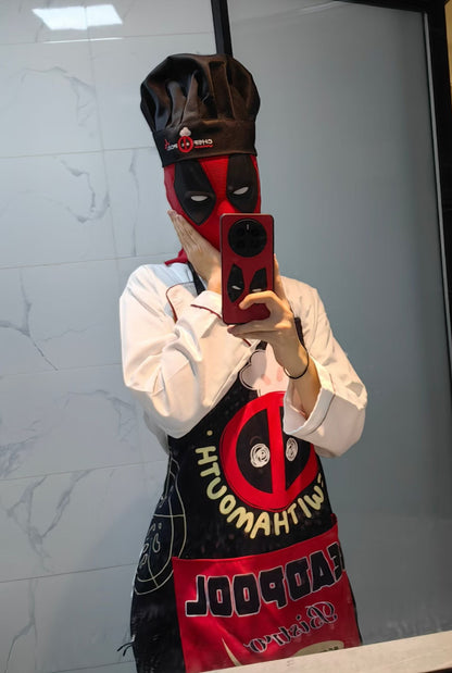 Dp fan made apron (black &yellow)(add cooking hat)