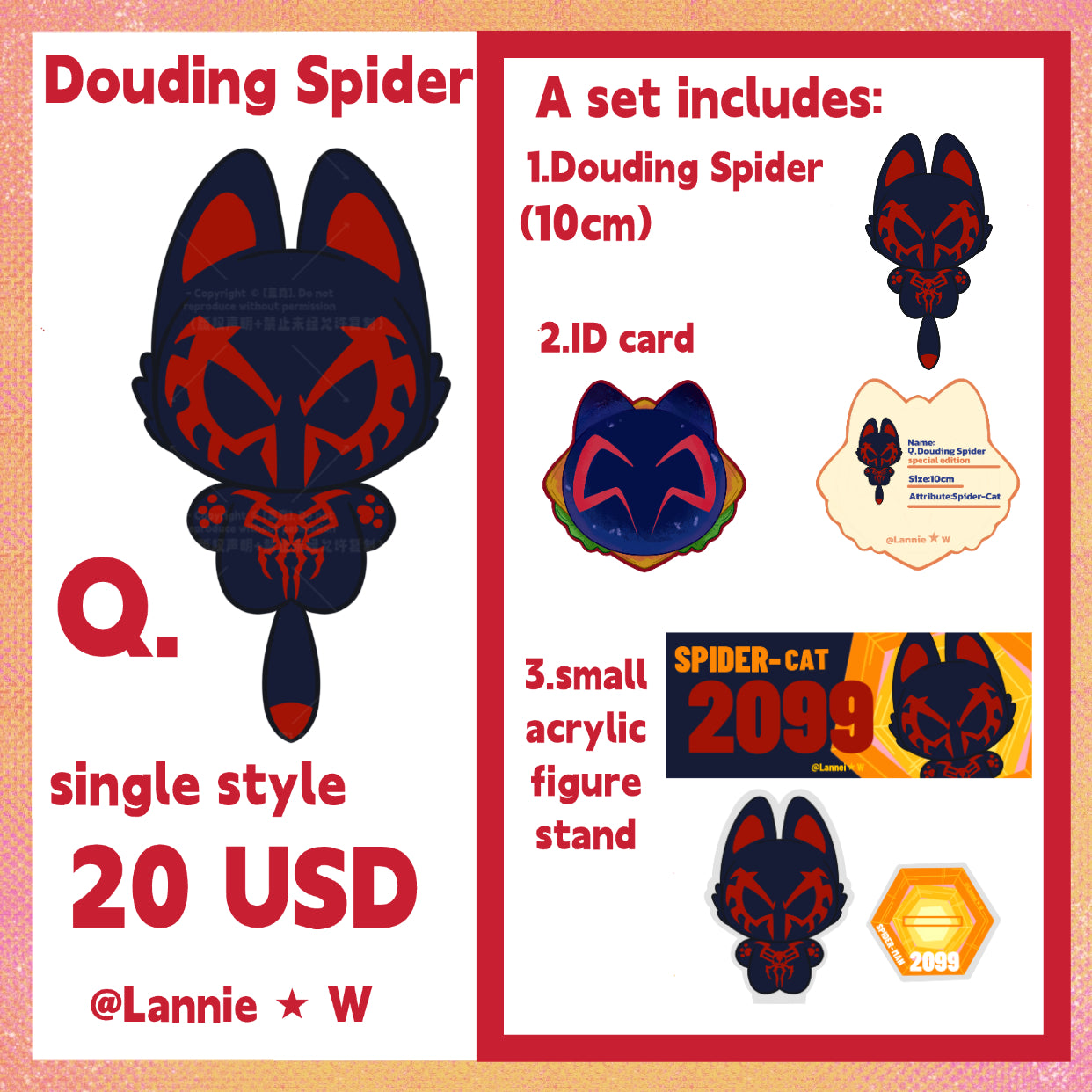 [Pre-order] Mini Little Bean Spider 10cm Plush Doll（Limited Quantity）