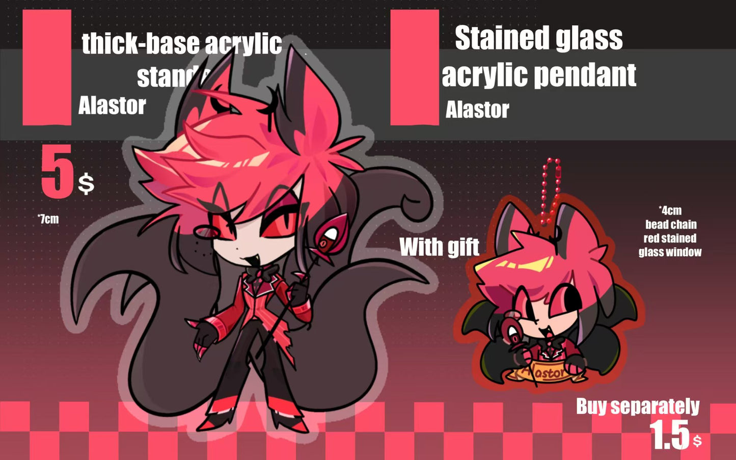 [In Stock] Alastor Acrylic Standee (No Base)/Acrylic Keychain