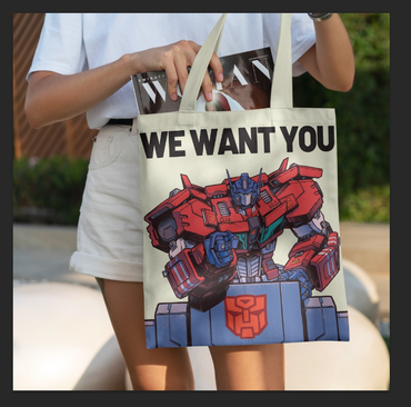 Megatron/Optimus Prime canvas bag