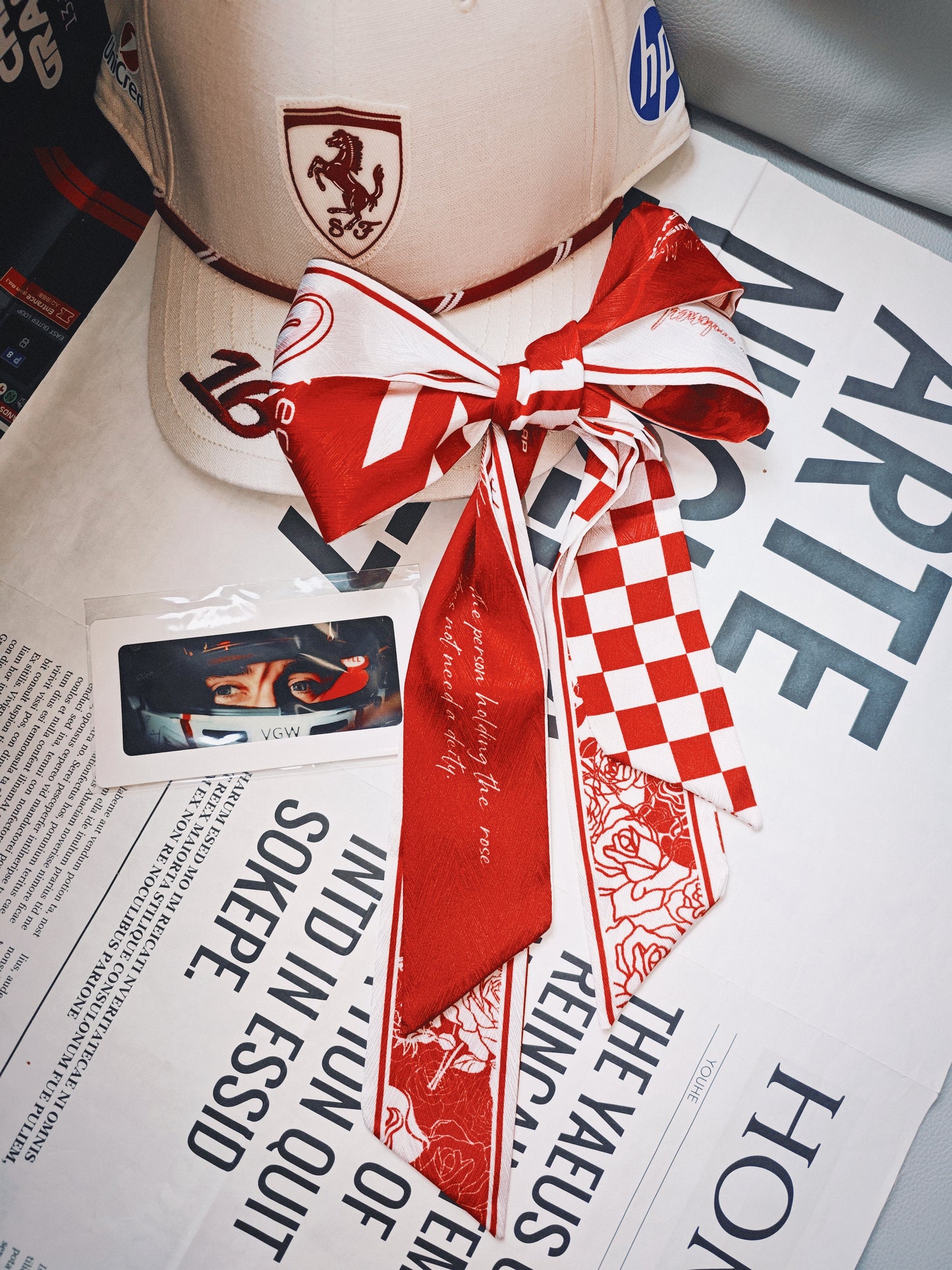 [In-stock]F1 drivers' skinny scarf ribbon