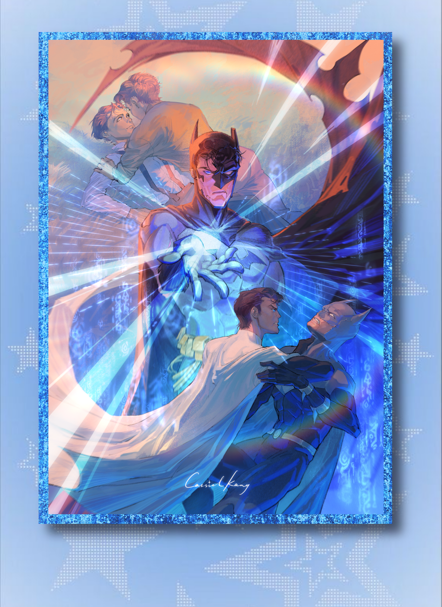 [In Stock] Three Spirits-Superbat/Justice Lords Acrylic Glitter Shikishi Art Board
