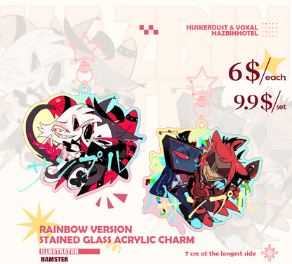 [Pre-order]Huskerdust / Voxal Rainbow version stained glass acrylic charm