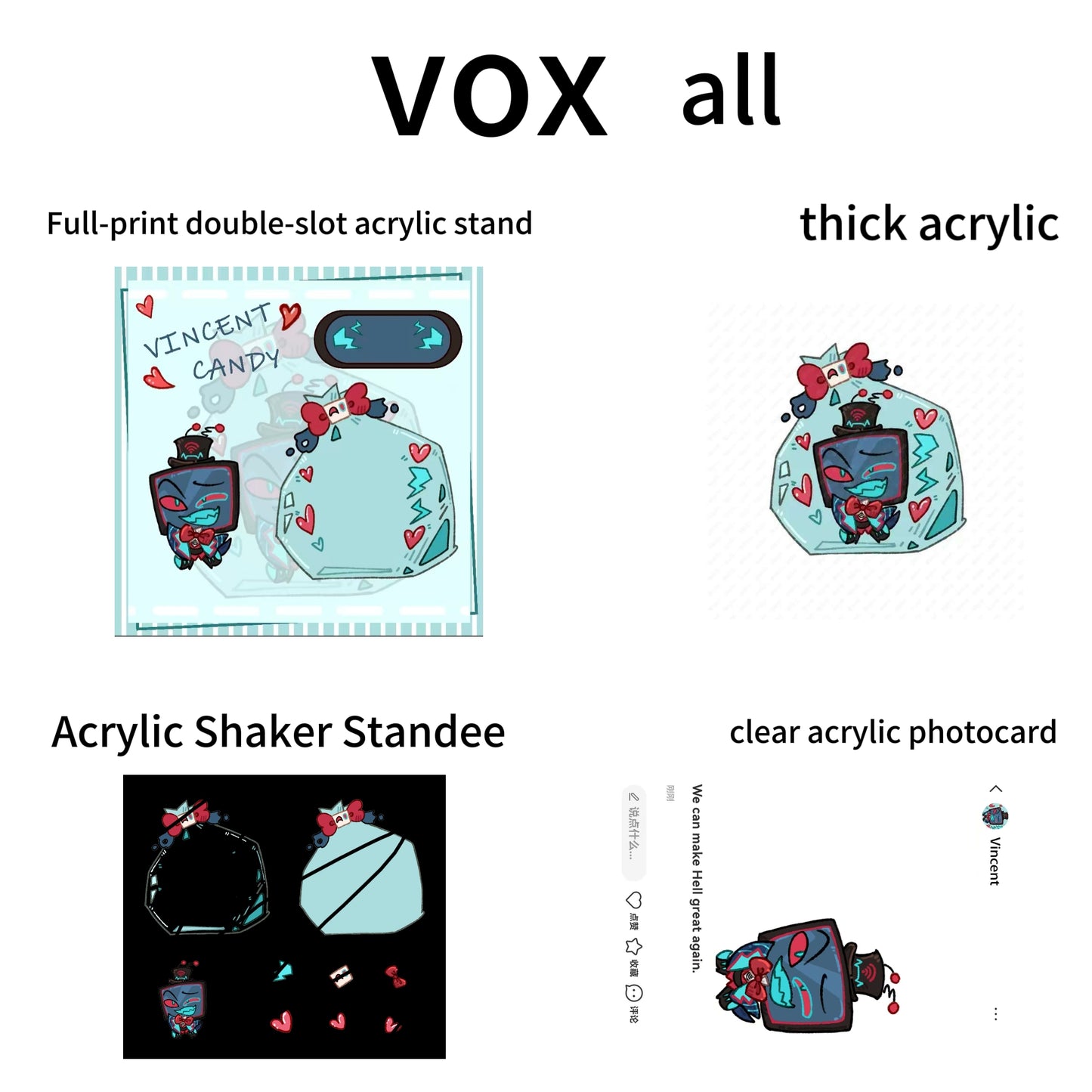 [Pre-order]Hazbin Hotel:Alastor,Lucifer,vees,candy bag acrylic products