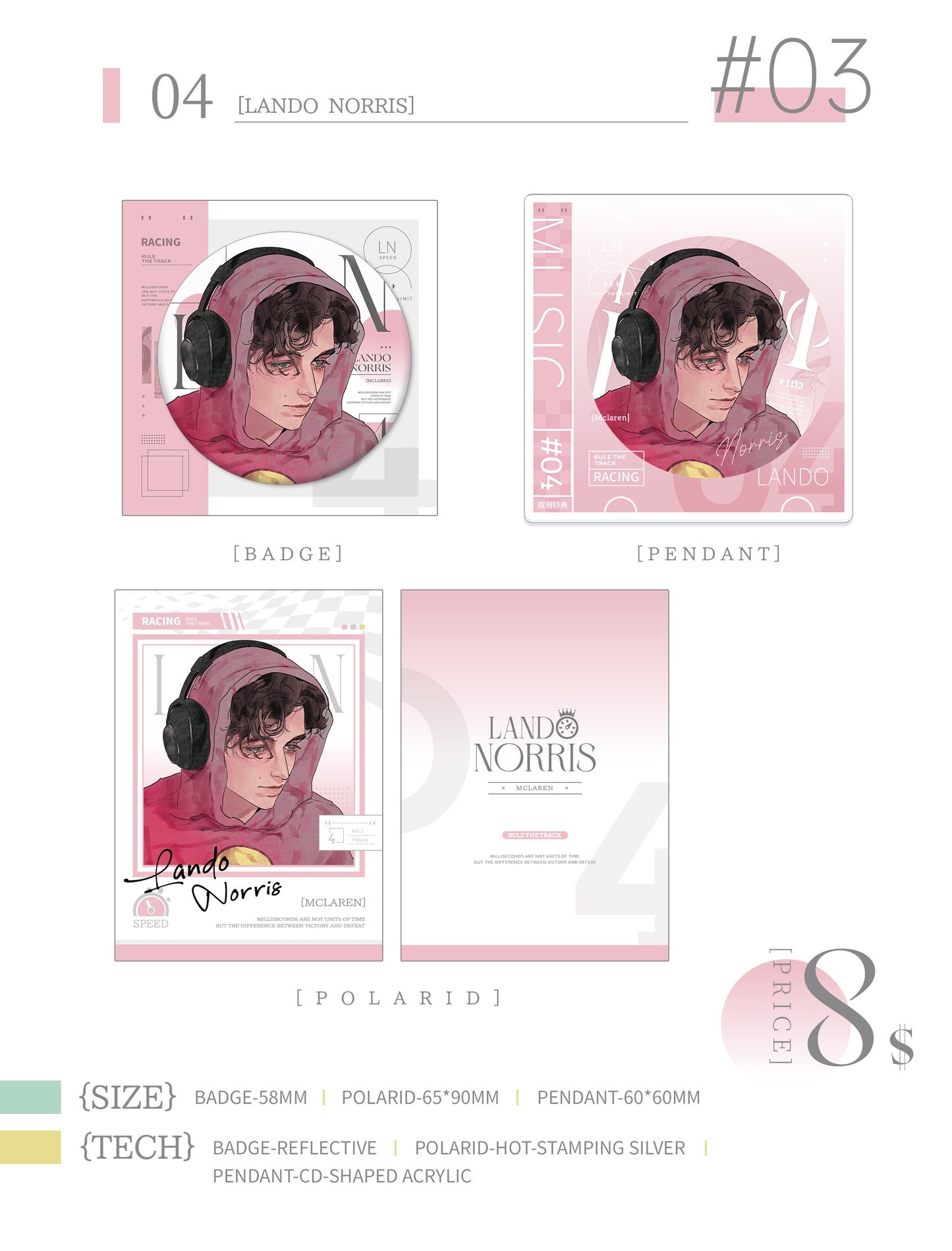 [Preorder]F1/Checkered Destiny  George Russell&Oscar Piastri&Lando Norris Fanmade Goods