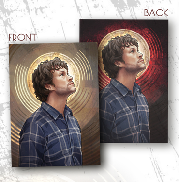 [In Stock] Hannigram Soft Touch Silver Postcard & Double Flash Oval Tinplate Badge Set