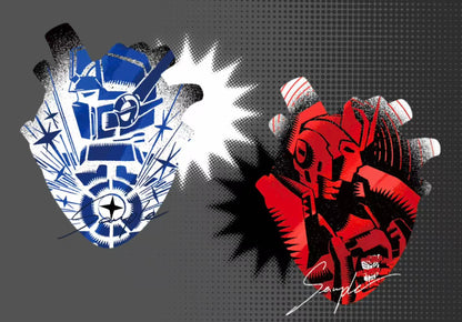 IDW Optimus and Prowl Foil Heart Stamp Set