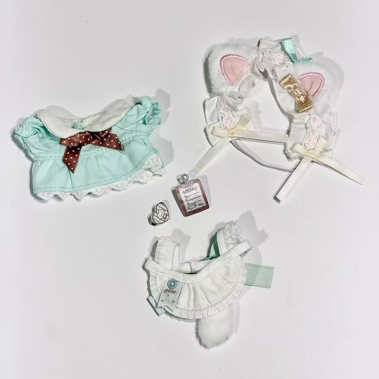 [In-stock]10cm Mini Plushie outfit-Mint choco Little Maid Outfit