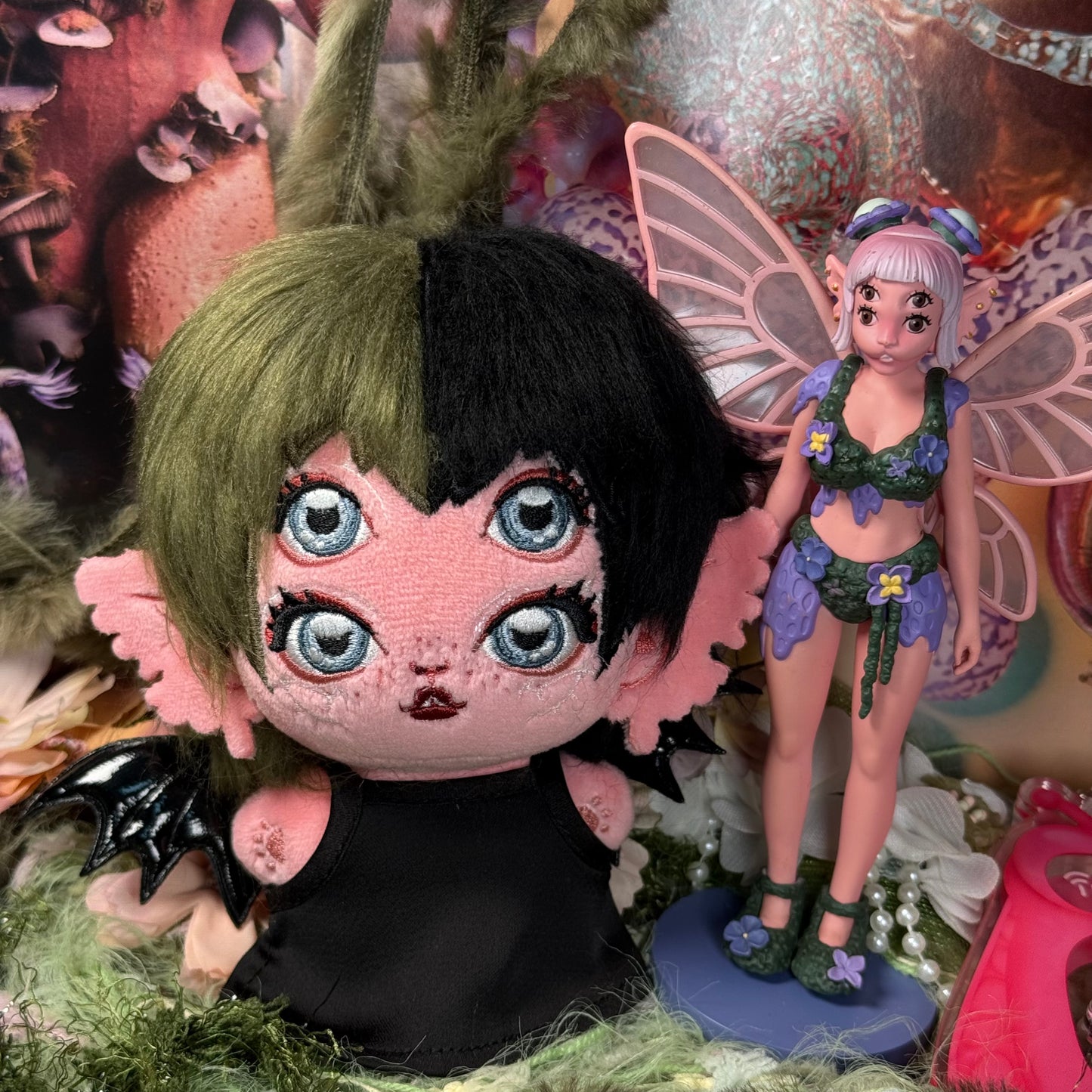 [In-stock]10cm green hair evil plush doll