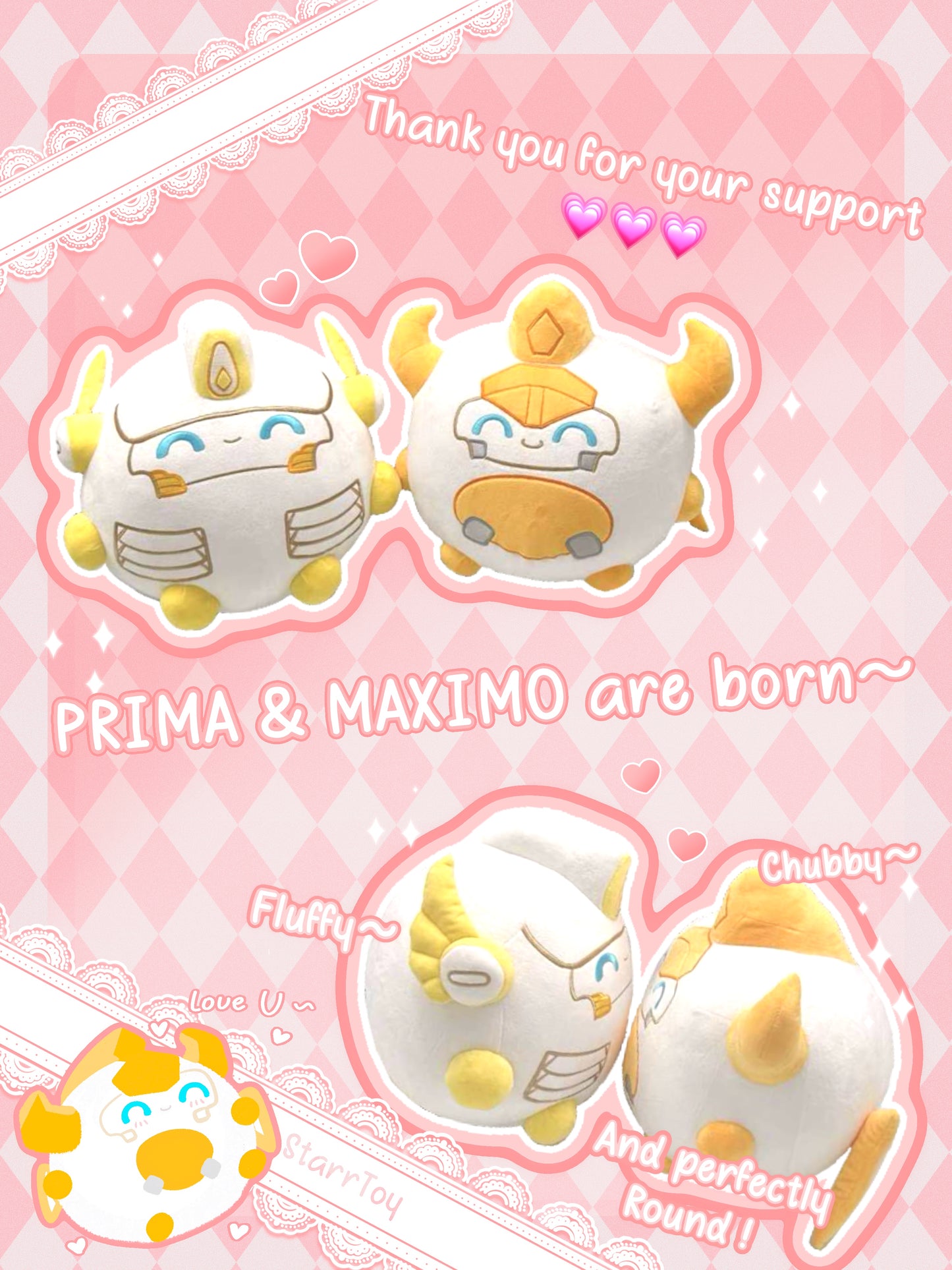 [Pre-order] 22cm Prima Prime & Liege Maximo plushie