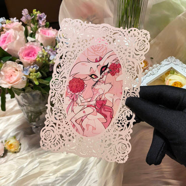 Rose Lace-Cut Postcard·Angel Dust·Rosy Valentine
