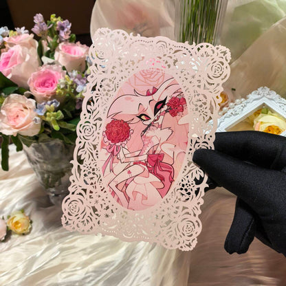 Rose Lace-Cut Postcard·Angel Dust·Rosy Valentine
