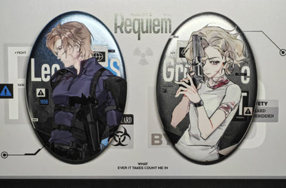 [Pre-order]RE9 Leon and Grace Ashcroft Postcard and Glitter Badge and Acrylic Standee