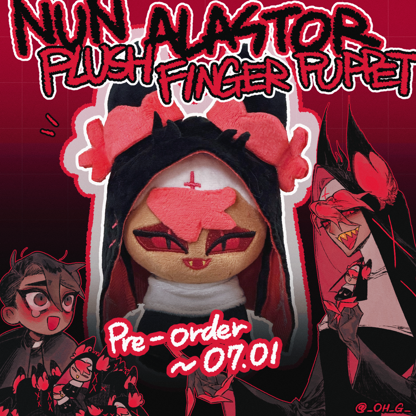 [Pre-order] Nun Alastor Plush Finger Puppeet