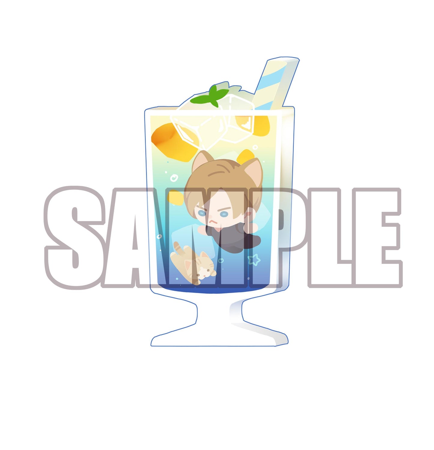 Resident Evil stars kitty coffee acrylic Stand/ stickers