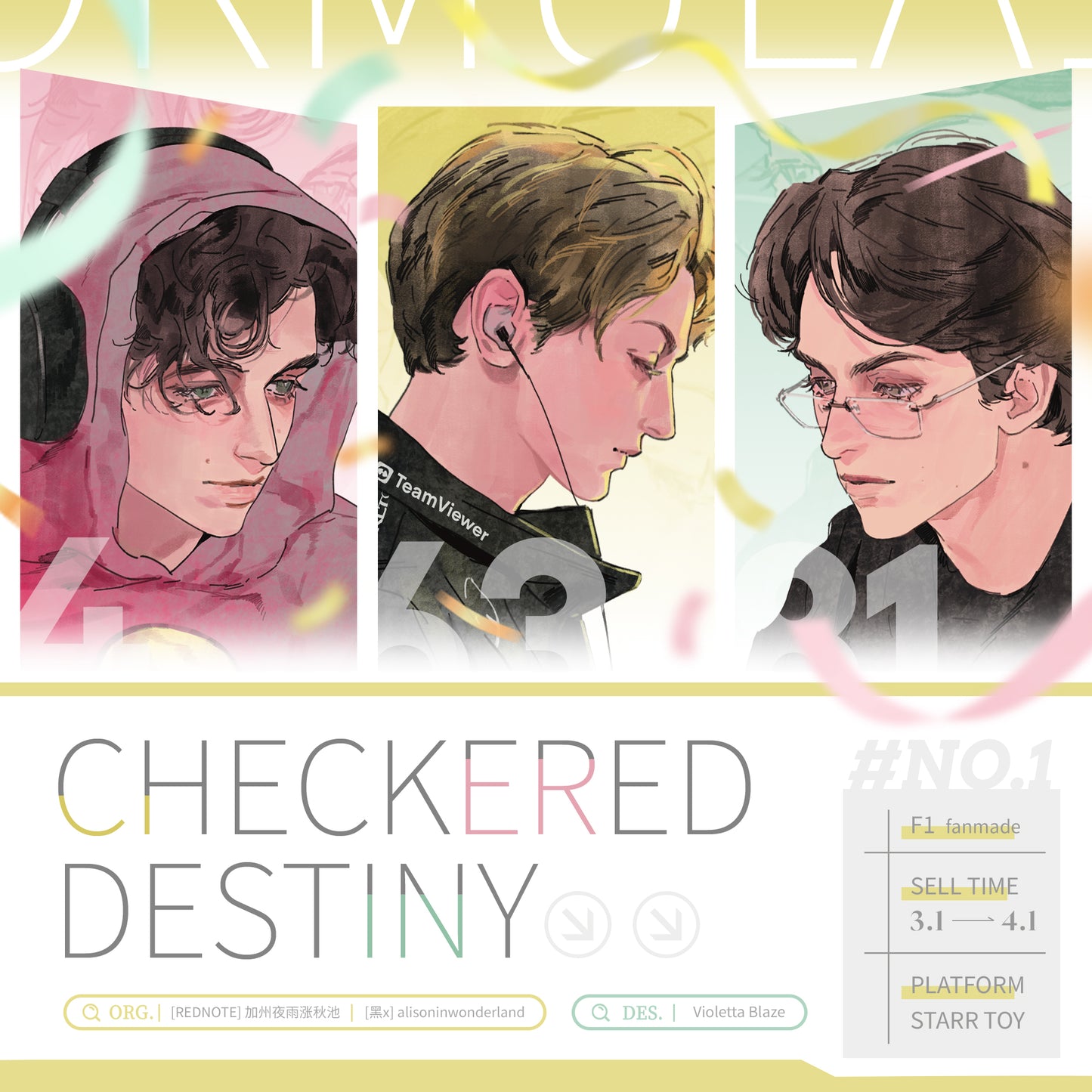 [Preorder]F1/Checkered Destiny  George Russell&Oscar Piastri&Lando Norris Fanmade Goods