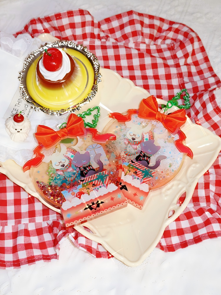 Superbat Christmas Snow Globe Shaker Acrylic Charm