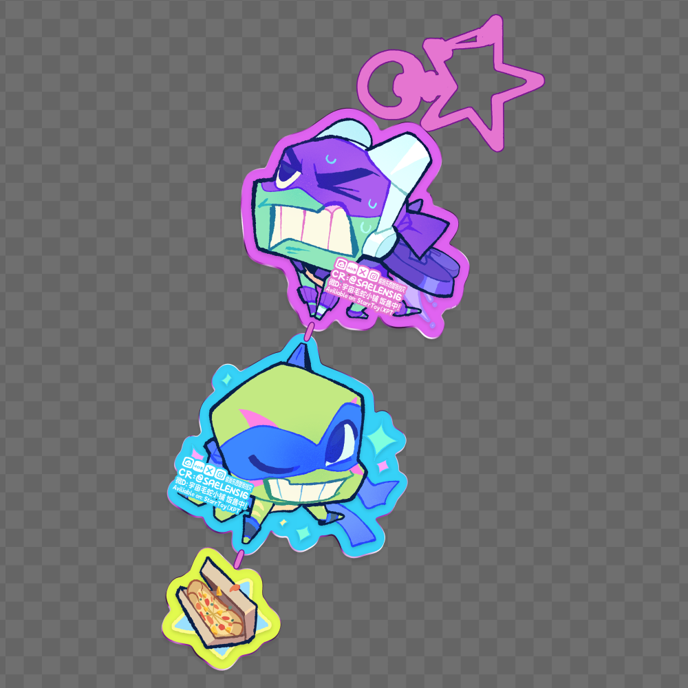 ROTTMNT Leo & Donnie Linked Acrylic Keychain