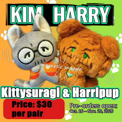 [Pre-order] Kittysuragi and Harripup  flop-style chibi plush